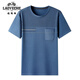 Camiseta de manga corta de cuello redondo de seda de hielo de auto clásico en verano de mediana edad y ancianos visten bolsillos reales sueltos sueltos en transpirable secado a media manga Hulan 691 m 165 recomendado 90-118Jin [Jin equivale a 0.5 kg]