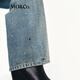 Mo/co. Jeans 2025 Autumn Nuevo producto Hot Diamond Diamond Rivets Nostalgic Greyscale Blue algodón ALIGO DE ALGOTA ANTEA MBE3JEN012 Denim azul S 26