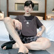 2025新款睡衣男夏季棉质薄款短袖短裤套装青少年休闲家居服可外穿 HDE9925 L