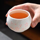 Suet-fat jade porcelain tea cup, exquisite hollow hand-painted plum blossom master cup, new tea-making small tea cup, exquisite tea cup, pair of cups, blue and pink, 1 each