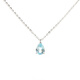 Fat Donglai's same style blue topaz, free certificate, 925 silver crystal water drop necklace for women, sky blue pendant, water drop necklace, silver + topaz