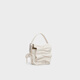 CHARLES/KEITH25 autumn new product retro pleated bow mini handheld crossbody bag CK6-40151554 Cream milk white XXS