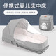 Baby crib portable removable bed-in-bed multifunctional foldable baby bed newborn baby bb crib with mosquito net mosquito net model space gray-naked bed + mattress + mosquito