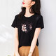 Pierre Cardin Sommer reines Baumwoll-T-Shirt für Frauen kurzärmelige lose Temperament und modischen rosa Körper. Hemd Sommerkleidung 2025 Neues Top 6172 Graues Pulver Kurz-/Ärmel-leichte Luxusprodukte in diesem Jahr m (Empfohlen 80-105 Jin [Jin gleich 0,5 kg])