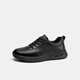 Aokang 2025 Autumn New Casual Leather Shoes Light Sports Shoes Fashion Lace-up Versatile Shoes Black Size 40