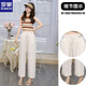 Romon (Romon) Ice Seide Dünne Sommer-Frauen-Kumpelhosen Lose Drape und atmungsaktiv, hohe und schlanke Hose mit weitem Bein lässig Pendelfefe lila M [vorgeschlagen 100-100jin [Jin gleich 0,5 kg]]]