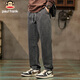 Paul Frank Jeans Men's Trendy Autumn Loose Straight Pants Men's Versatile Casual Pants Men's Pants Gray L