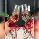 Sanqihu Wedding Toast Lunes pour les nouveaux arrivants Champagne Gobblets Wedding Creative Materials Pack Pack Cocktail Lunes Paire de verres à vin B4877