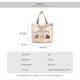 [JD Logistics] Large capacity canvas bag women's fashionable shoulder bag bento bag cartoon handbag mommy bag three little bears 1 package [27*22*8cm]