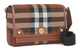 Burberry à carreau à carreaux en tricot en cuir en cuir en cuir en cuir à main le corps crossbody pour les femmes, brun de bouleau foncé, emballage de base (sac + sac à poussière)
