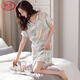 Langsha (Langsha) Mulberry Silk Nightgown Summer Summer Pajamas Dress Summer Silk Sille Satin Satin Sexy Home Ropa White Oak 9923 M 160M