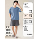 
Palando pure cotton pajamas men's summer thin loose large size short sleeves 2025 new fabric high-end home clothing set for boys 13603 L weight 100-120Jin [Jin equals 0.5 kg]