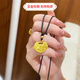 Furman yarn 999 pure gold-wrapped silver pendant for women gold ancient method hollow inheritance safe lock bag pendant birthday gift for girlfriend happy eyebrow pendant 2.5 default black rope-custom braided rope contact customer service
