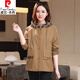 Pierre Cardin women's short coat spring and autumn casual popular tops new small high-end European windbreaker mom style khaki L is about suitable for weight 121-132Jin Jin is equal to 0.5 kg