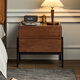 Genji Wood Language Black Walnut Bedside Table Simple Modern Bedside Table Home Bedroom Industrial Style Storage Drawer Cabinet 0.49m