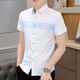 Hailan Home-Marke Vielseitige Sommer-Kurzärmel-Hemd für neue Herren, koreanische schlanke trendige Casual Shirt Herrenkleidung 829 Weiß M 90-105jin [Jin ist 0,5 kg]