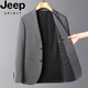 JEEP SPIRIT blazer men's business casual small suit single-piece spring and autumn formal wear middle-aged dad 9926 grey [dark pattern] classic versatile M 170 [recommended 100-119Jin [Jin equals 0.5 kg]]