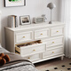 Xiaomi Noble American Solid Wood Chest of Drawers Bedroom Drawer Cabinet French Wall Side Cabinet Storage White American Single Dressing Table Stool Not Included (Table Legs Need To Be Assembled Manually)