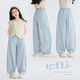 
Hanhan Xiang girls' pants summer thin 2025 new summer clothes children's pure cotton scimitar wide-leg pants casual girls' children's radish 15273 blue 150