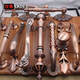 Clcey Antike Tür doppelter Offener Holz-Türgriff GRIFT GREISE HOLZENTUE TÜRE Europäische Einfache Villa Retro antike Bronze Big Pull Griff 9856 Gesichtsbehandlung Rot Ancient