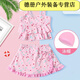 阿尤布儿童泳衣女孩3-6-12岁分体夏小中大童宝宝比基尼裙洋气游泳衣泳装 小樱桃粉分体裙式泳衣 L (建议105-120C)