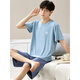 Yalu Modal Pajamas Мужская летние шорты с короткими рукавами с двумя частями.