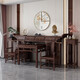 Zhidou Central Hall Sechs-teilig Set Massivholz Central Hall Sechs-teilig Set New Chinese Style Rural Hall Altar Tisch SN3895 Kupfer Offizieller Hutstuhl Sechs-teilige alte Elmholz Holz