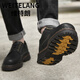 Weitelang Vitran 46 Grande taille 45 Chaussures pour hommes Retro Big Head Skin Shoes British Casual Resseriss Work Chaussures Martin Boots Chaussures de haut bas pour hommes 9711 Black 38