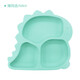 Children's dinosaur plate divided suction cup food grade silicone supplementary food meal plate baby suction cup bowl tableware dark blue [dinosaur plate 167g]