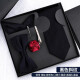 Woodpecker (Tucano) TIPE Masculino Novio de boda Burgundy Black No-Thug Hit Men's Formal BoT Tie Gift Box Resaje Diagonal Blue Diagonal Stripe de 7 piezas Tada de cremallera