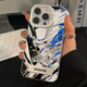 Ai style monster Kidd is suitable for Apple 16promax mobile phone case iPhone 15pus stand 14 animation 13mini color [CY1049 monster Kidd-Glacier silver] IMD color silver iPhone 16pro