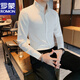 
Romon French large collar shirt men's long sleeves 2025 new style handsome men's autumn turtleneck white shirt men's green 6623 M (90-106Jin[Jin equals 0.5 kg])