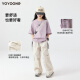 依俪乌女童夏日套装2025年新款儿童工装运动服女大童夏装两件套夏季短袖 15265杏色+19150紫色套装 120 cm
