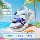 ANTA children's sandals for boys and girls, beach shoes for girls, 2026 summer new Baotou breathable Velcro soft sole toddler shoes, Fantasy Blue/Tang Purple-1 25