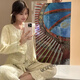 QCDPRO白晶家居服睡衣柔软透气女士纱家居服套装睡衣 679四/件/套【吊带短裤+长袖长裤 M (90-115斤)
