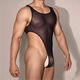 Sexy lingerie men's sexy jumpsuit new hollow tight thong fully transparent vest muscular men adult black one size fits all recommended 10160Jin Jin equals 0.5 kg