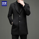 Lomon wool coat men's casual business formal clothes wool coat coat jacket LL1931 black 3XL