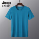 Jeep Spirit Summer Summer Seda Seda de seda de secado rápido Hombres sueltos de gran tamaño deportivo y cuello redondo Top de seda transpirable Top Jeep6628 Men White Lay Bajo 5xl Hombres 185-200 Jin [Jin equivale a 0.5 kg]