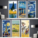 
Yonghuan Starry Sky Oil Painting Famous Painting Door Sticker Renovation Self-adhesive Door Wall Decoration Glass Wardrobe Door Sticker MT3291 White Background Glue Small