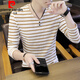 Pierre cardin ice silk long-sleeved T-shirt 2025 new base shirt autumn shirt men's top spring and autumn sweatshirt summer thin inner clothes 6188 black long-sleeved XL 120-135Jin [Jin equals 0.5 kg]