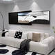 Pupan Schwarz -Weiß -Stil minimalistischer Wohnzimmersofa Hintergrund Wanddekoration Malerei Abtrakte Malerei Sinn Mural Neualer Stil Wörterbuchstil A Style 33*80+26*80 = überlappende Gesamtlänge 12035 mm Aluminium Aluminium