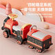 Le petit train peut être contrôlé à distance par la voiture électrique pour enfants pour hommes et femmes pour enfants Toys à quatre roues Car à deux places Baby Electric Car Retro Warblebler Mode télécommande + avec pulvérisation + double livraison HELMET BACKET OCEAN BALL INSTALLATION TOLL