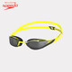 Speedo/Speedo Wangshun same style sharkskin pure sight anti-fog racing coating swimming goggles imported from Japan, yellow/smoke gray flat