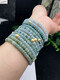 Buhesyt Ice Bleu à trois couleurs Bracelet Jade Abacus Berons et bracelet Jade Bracelet Jade Bracelet 5.5-6 mm 1048