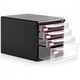 
Deli 9795 transparent drawer file cabinet with lock 4-layer office storage box plastic A4 9794 dark gray default