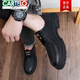 CARTELO men's formal leather shoes genuine leather business Korean casual leather shoes men's ancient trendy shoes spring and autumn new Martin boots 9921 black normal leather shoe size 39