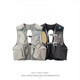 He Jiagong outdoor multi-functional lightweight sports fishing vest multi-pocket hiking mountaineering riding short vest vest men gray S