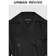 UR2025 Autumn New Women's Clothing Temperamento simple Cadena de viento de estilo Windbreaker UIS150005 Negro S