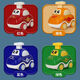 
Children's toy car boy inertial cartoon pressing car Huili kindergarten boy and girl baby toy car pressing car - green 1 package