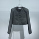 Uhfr Mall ENOS 2025 Spring Sittle Trait Chaqueta corta Mujeres 1047 Negro y Gris S 90-105Jin [Jin equivale a 0.5 kg]